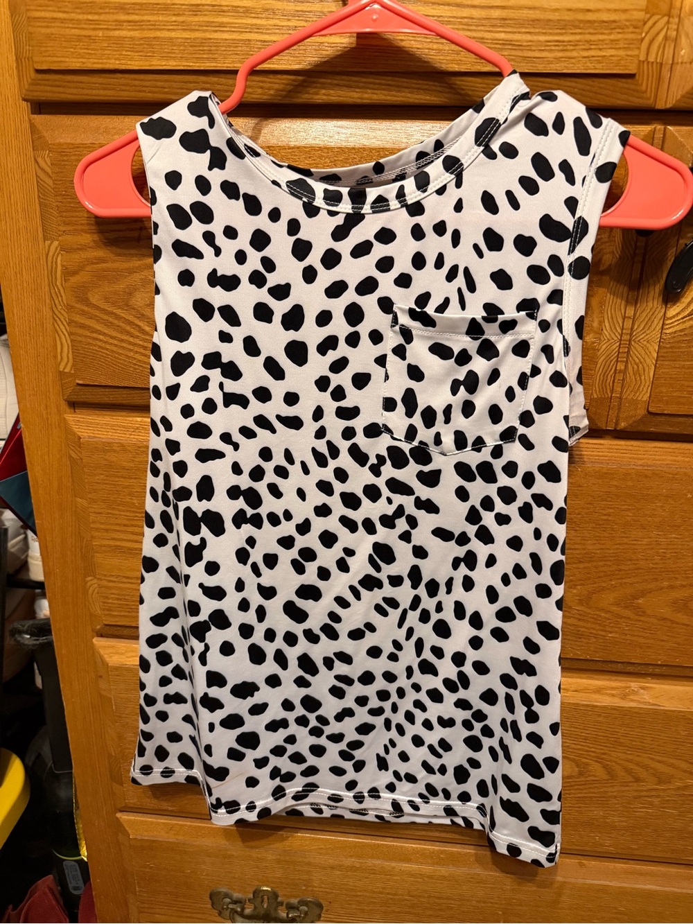 SHEIN Black & White Dalmatian Print Tank Top